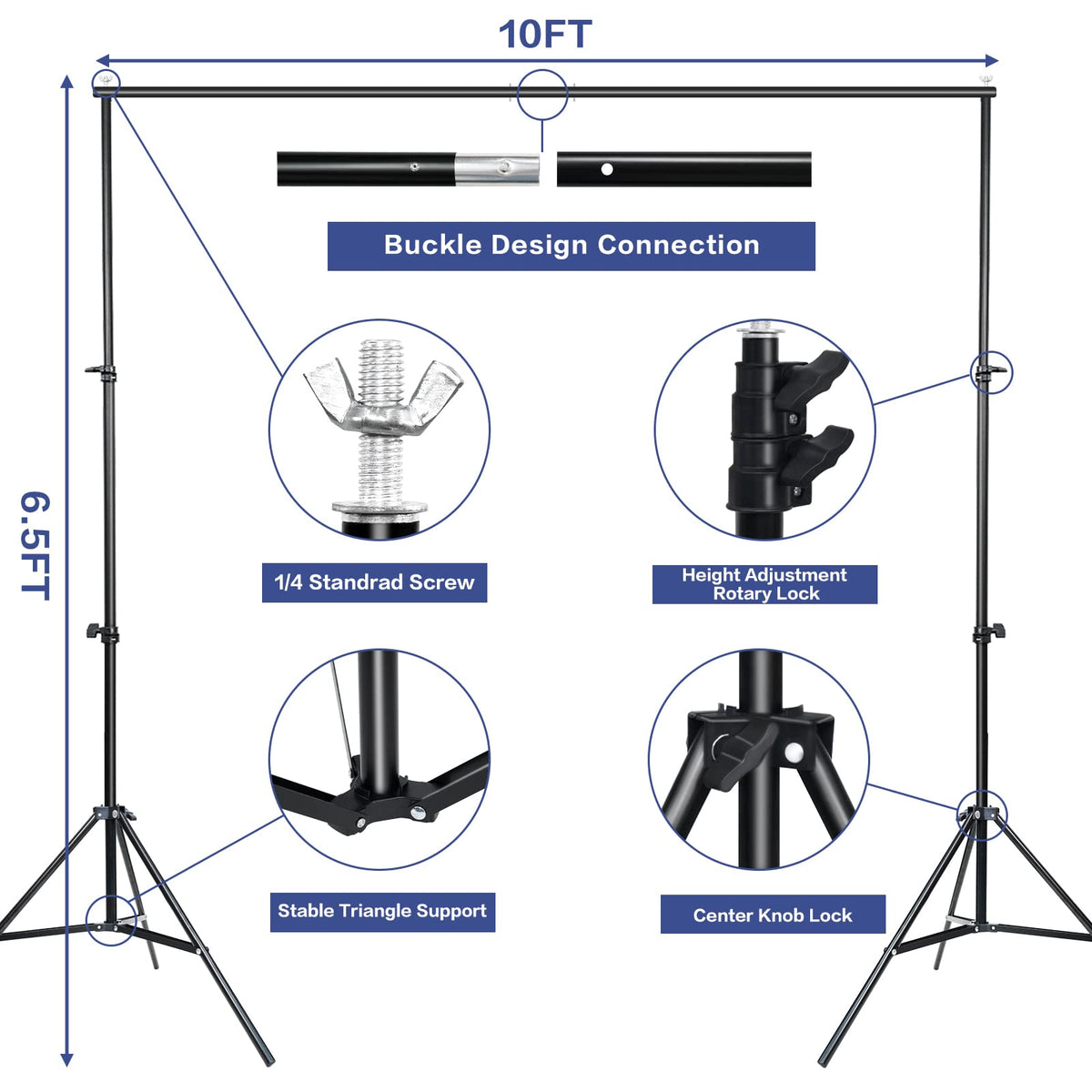 Adjustable Photo Backdrop Stand Kit with Carry Bag L420