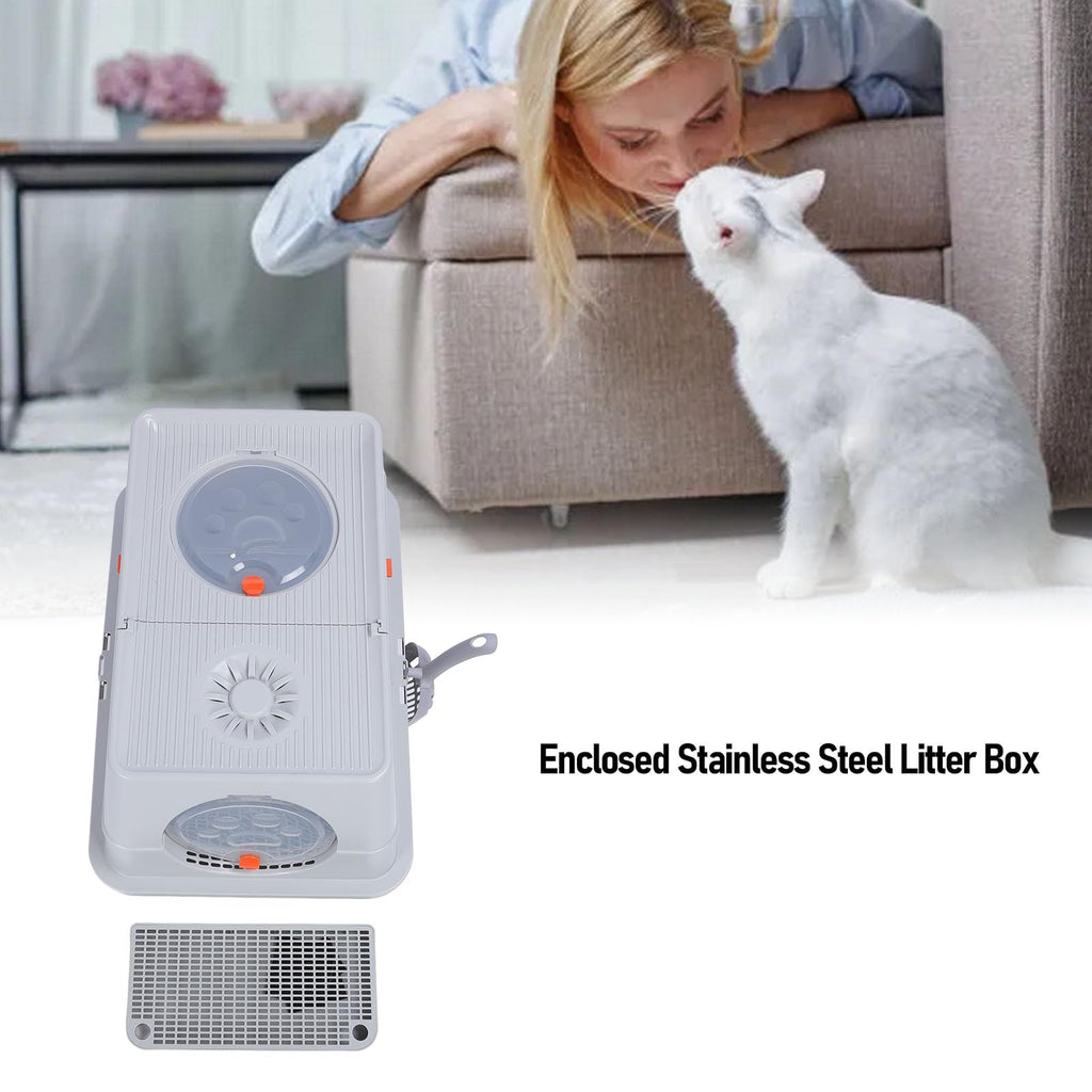Enclosed Stainless Steel Extra Large Cat Litter Box G879558