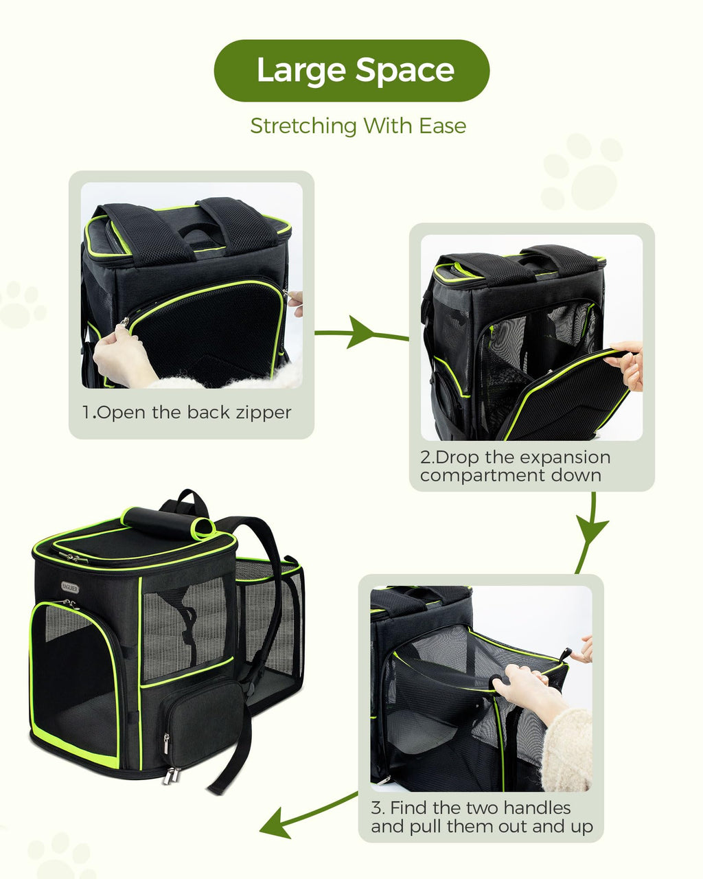 Expandable Cat Carrier Backpack with Breathable Mesh X1686