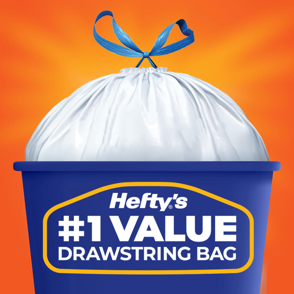 13G Tall Kitchen Trash Bags, White, Unscented, 90ct A289684