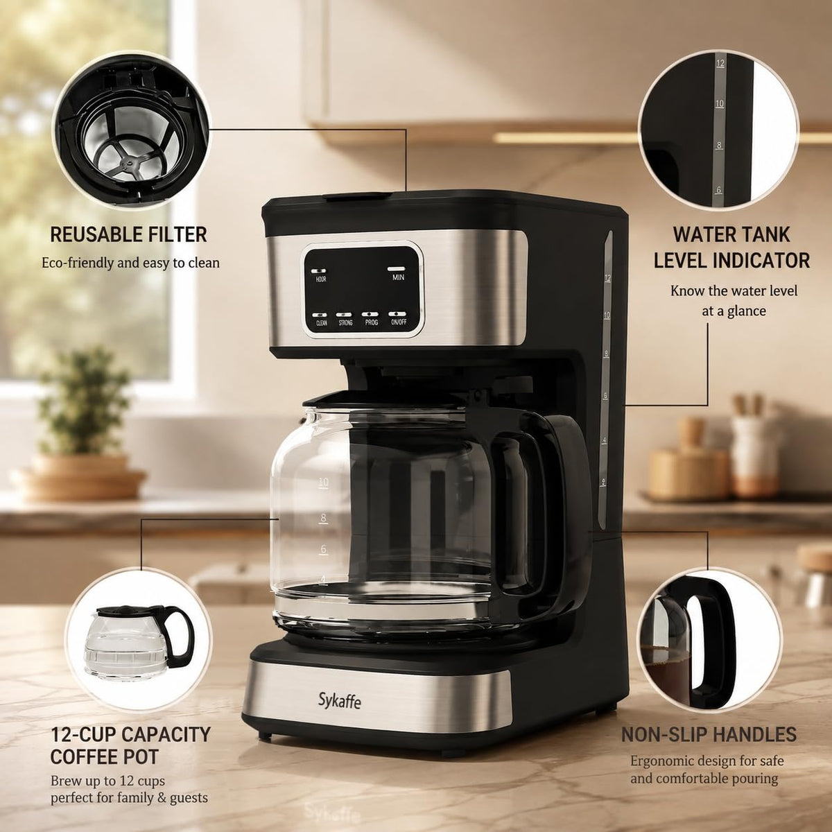 12 Cup Programmable Drip Coffee Maker L369480
