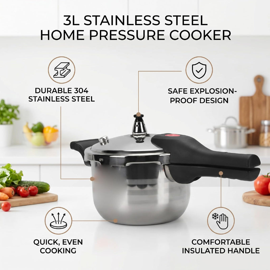 3L Stainless Steel Pressure Cooker A47910