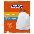 13G Tall Kitchen Trash Bags, White, Unscented, 90ct A289684