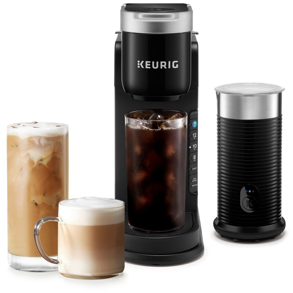 Single Serve Coffee Maker and Frother, 3 Brew Sizes, Black N638161