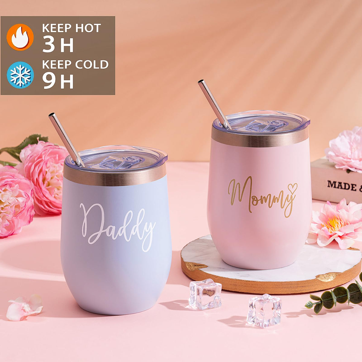 New Mom Gift Basket with Baby Clothes & Tumblers P1547