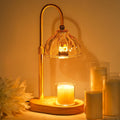 Candle Warmer Lamp with Timer Dimmer, Height Adjustable, Amber Lampshade, 2 Bulbs K6739