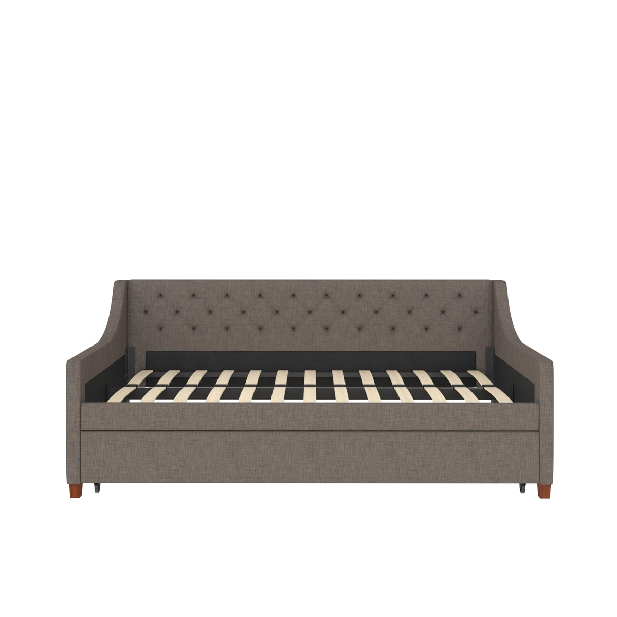 Grey Linen Twin over Twin Upholstered Daybed and Trundle C695491