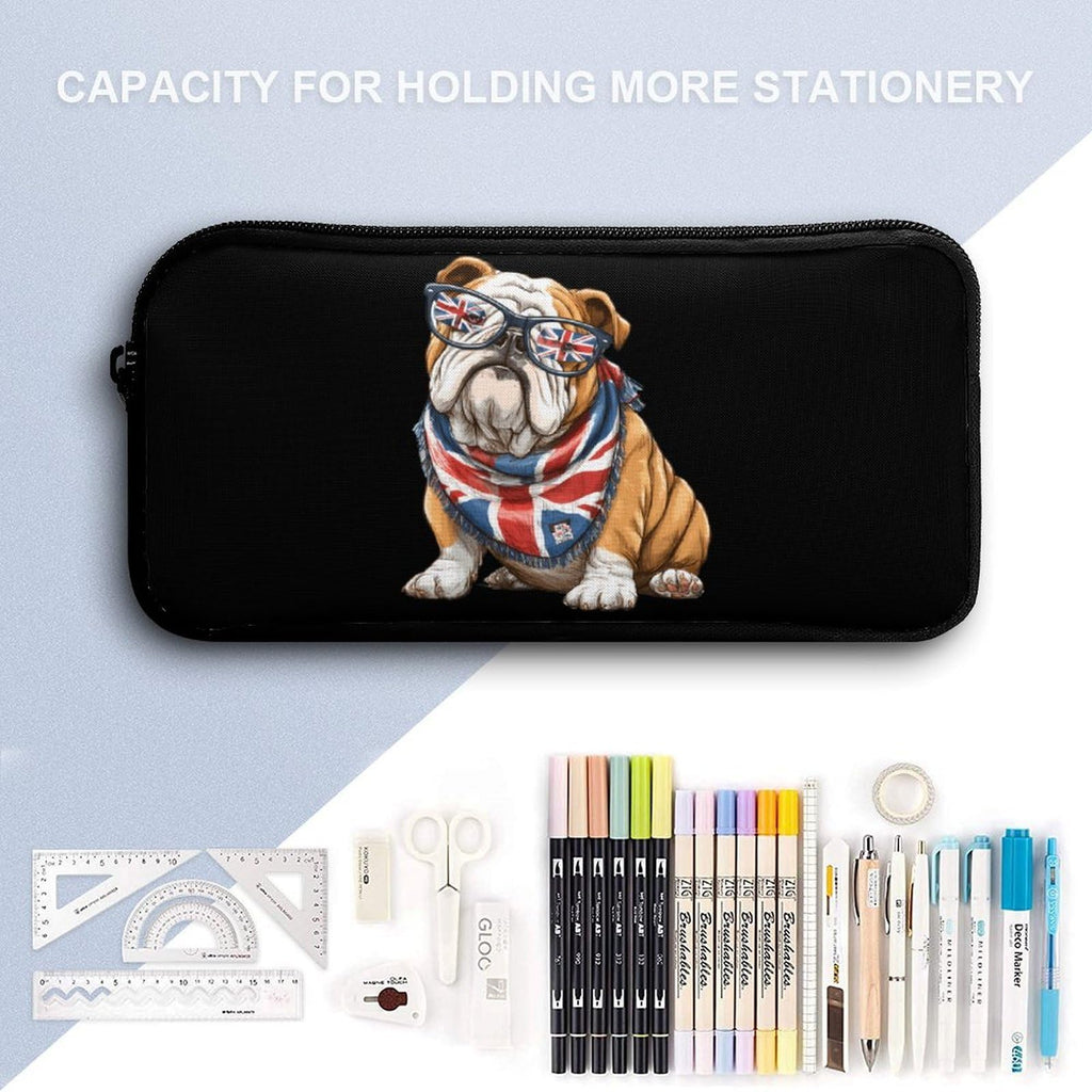 English Bulldog UK Flag Backpack with Lunch Box Pencil Case V2547