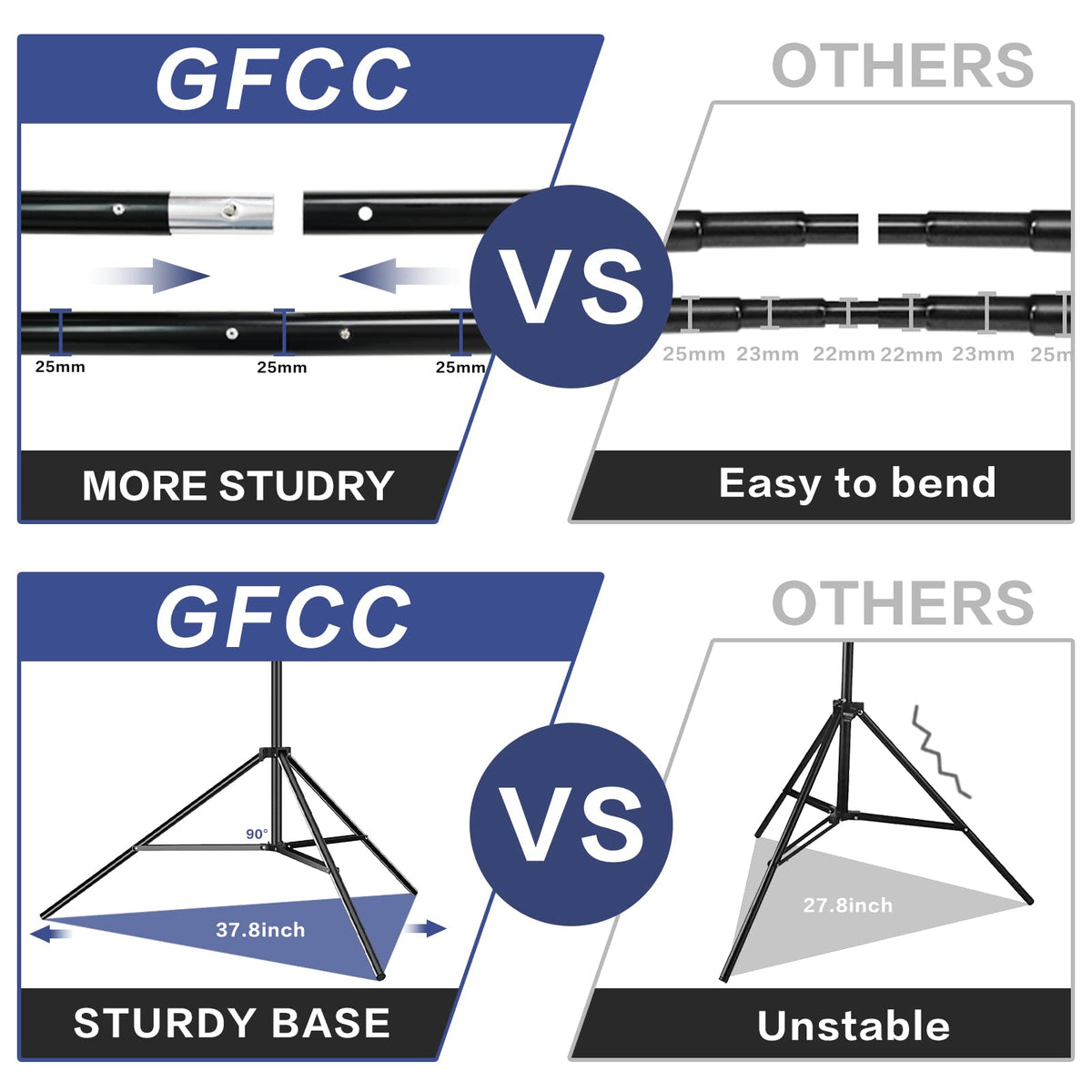 Adjustable Photo Backdrop Stand Kit with Carry Bag L420