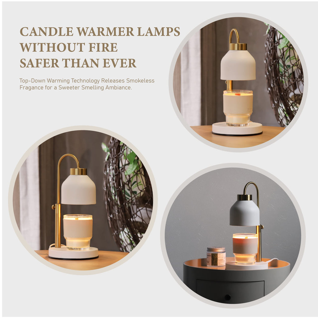 Candle Warmer Lamp with Timer Dimmer Adjustable White D54915