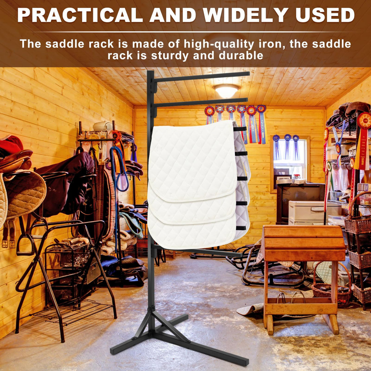8-Tier Saddle Pad Rack with Stand W1396