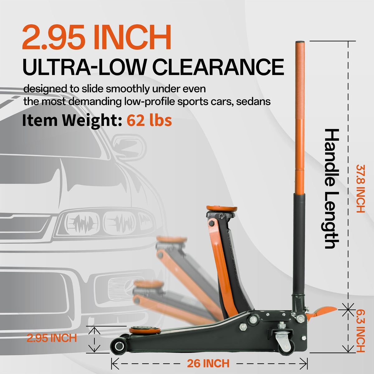 3-Ton Low Profile Hydraulic Steel Floor Jack L902830