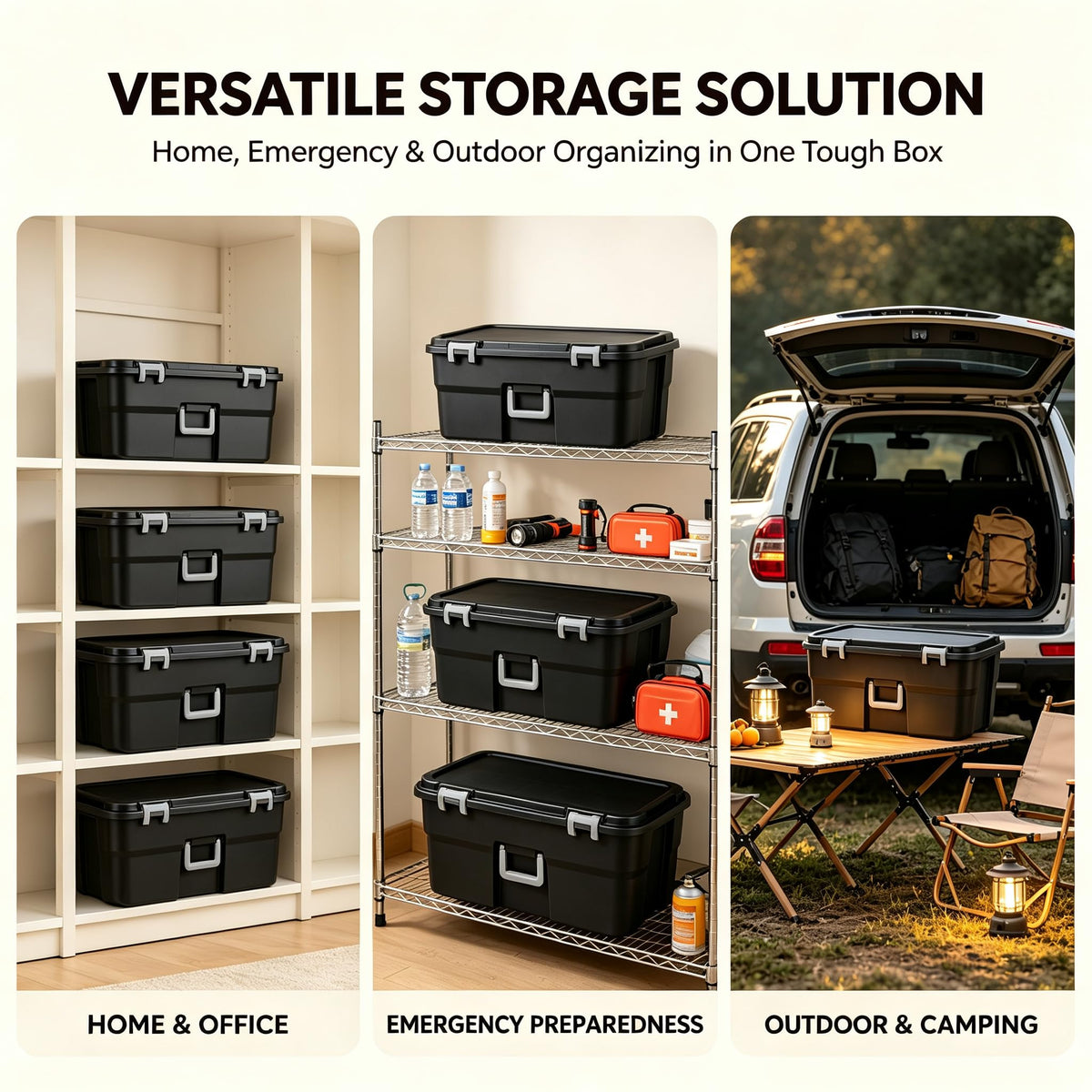 Storage Chest 22 Gal Heavy Duty Lockable Trunk with Wheels N32678