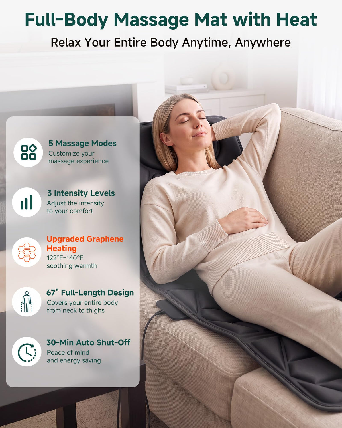 Full Body Massage Mat with Heat I21248
