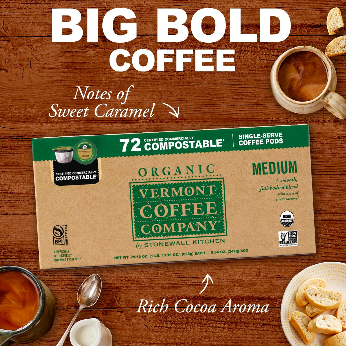 Organic Medium Roast Compostable Coffee Pods, 10CT W170140