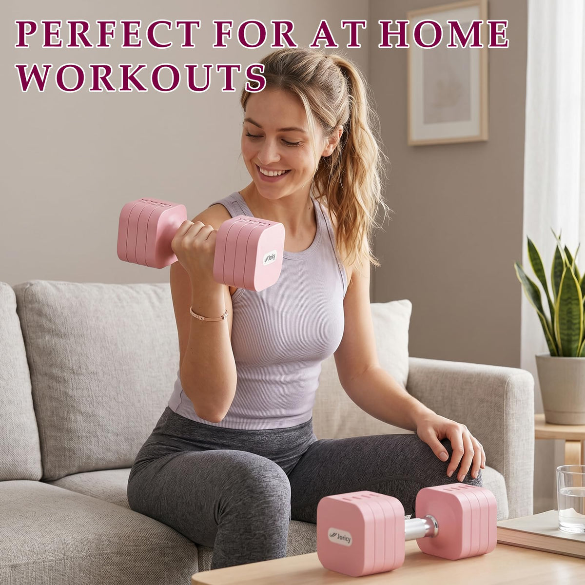 Adjustable Dumbbell Set 10LBS 20LBS 25LBS Set of 2 T6885