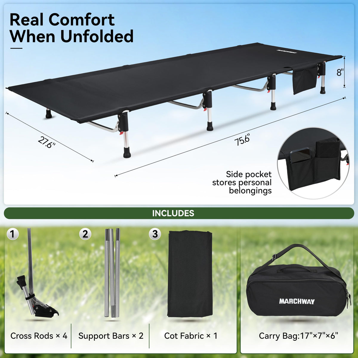 Lightweight Folding Camping Cot Bed Q275