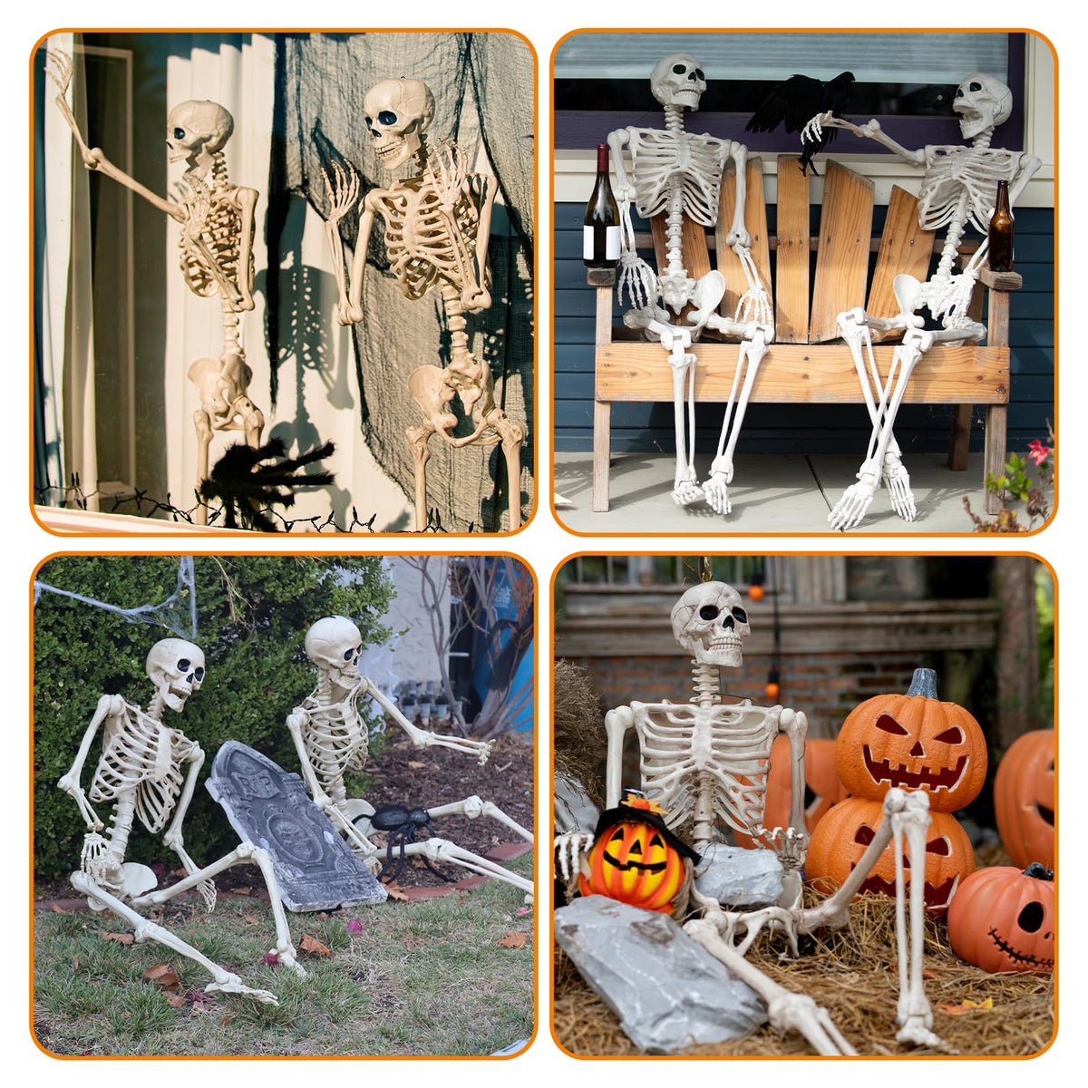 6 Pack Halloween Skeletons 3 5.4ft 3 3ft C791577