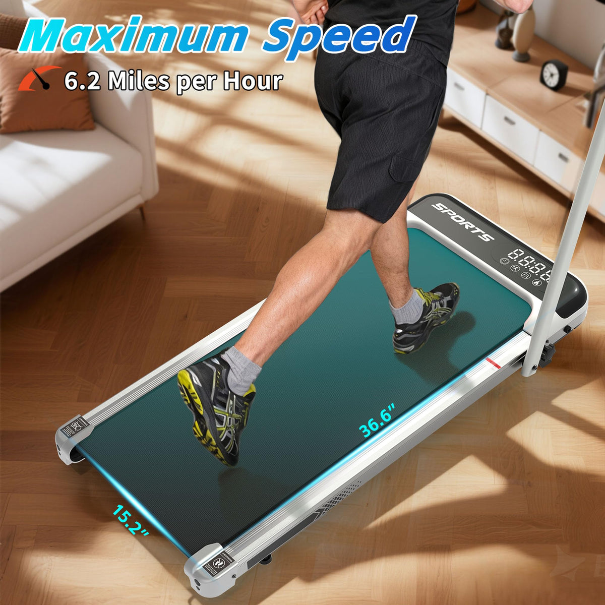 3 in 1 Compact Under Desk Treadmill with Handle Bar A994