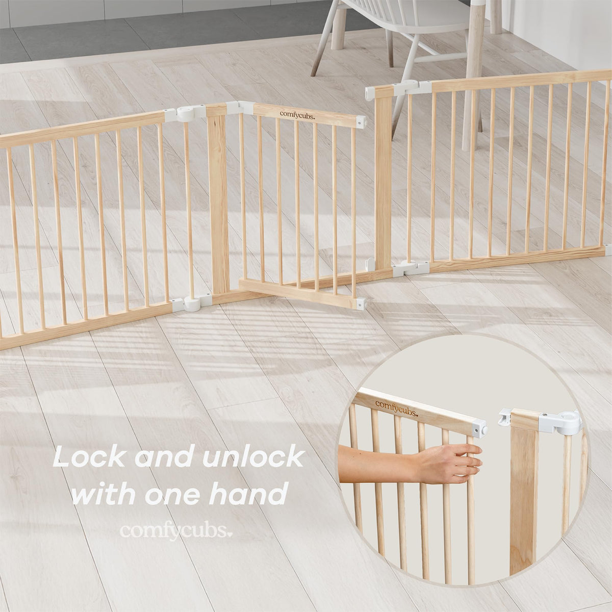 Foldable Playpen Light Wood White G57728