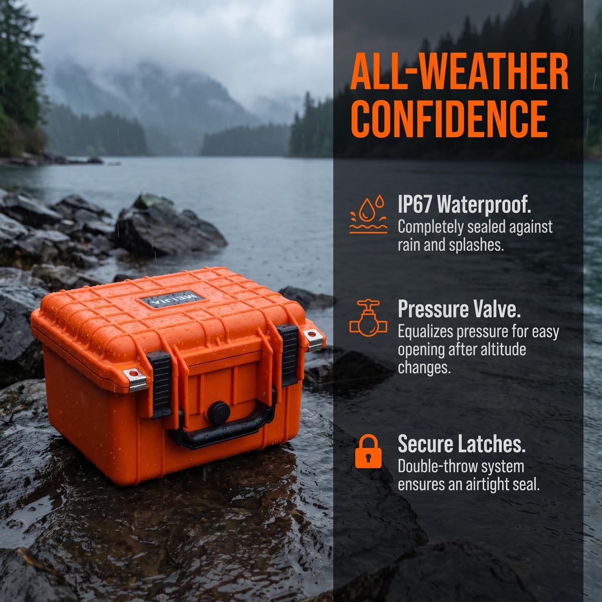 Portable IP67 Waterproof Camera Case with Customizable Foam D245