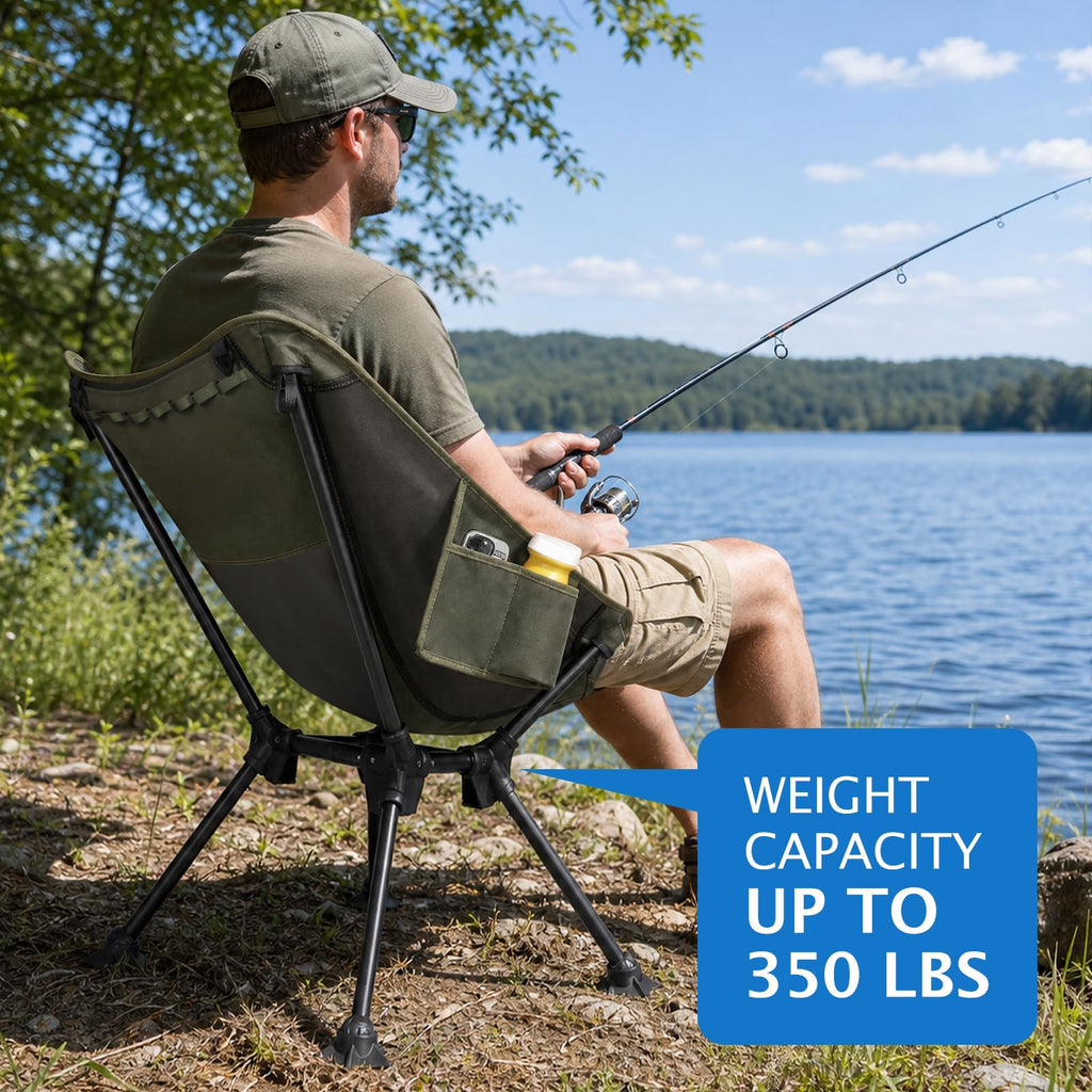 2 Pack Green Folding Camping Chair with Storage Bag D418227