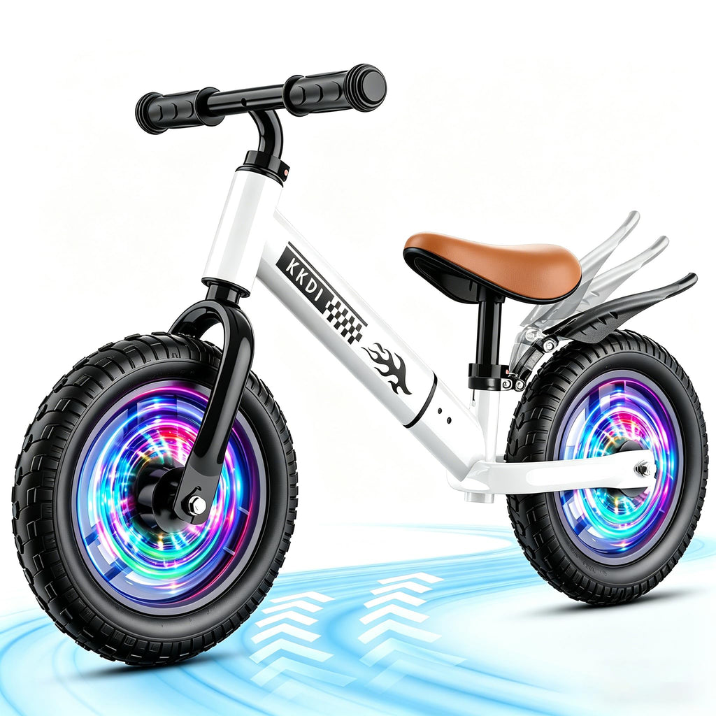 Adjustable Toddler Balance Bike with Fender and LED Tires Z64931
