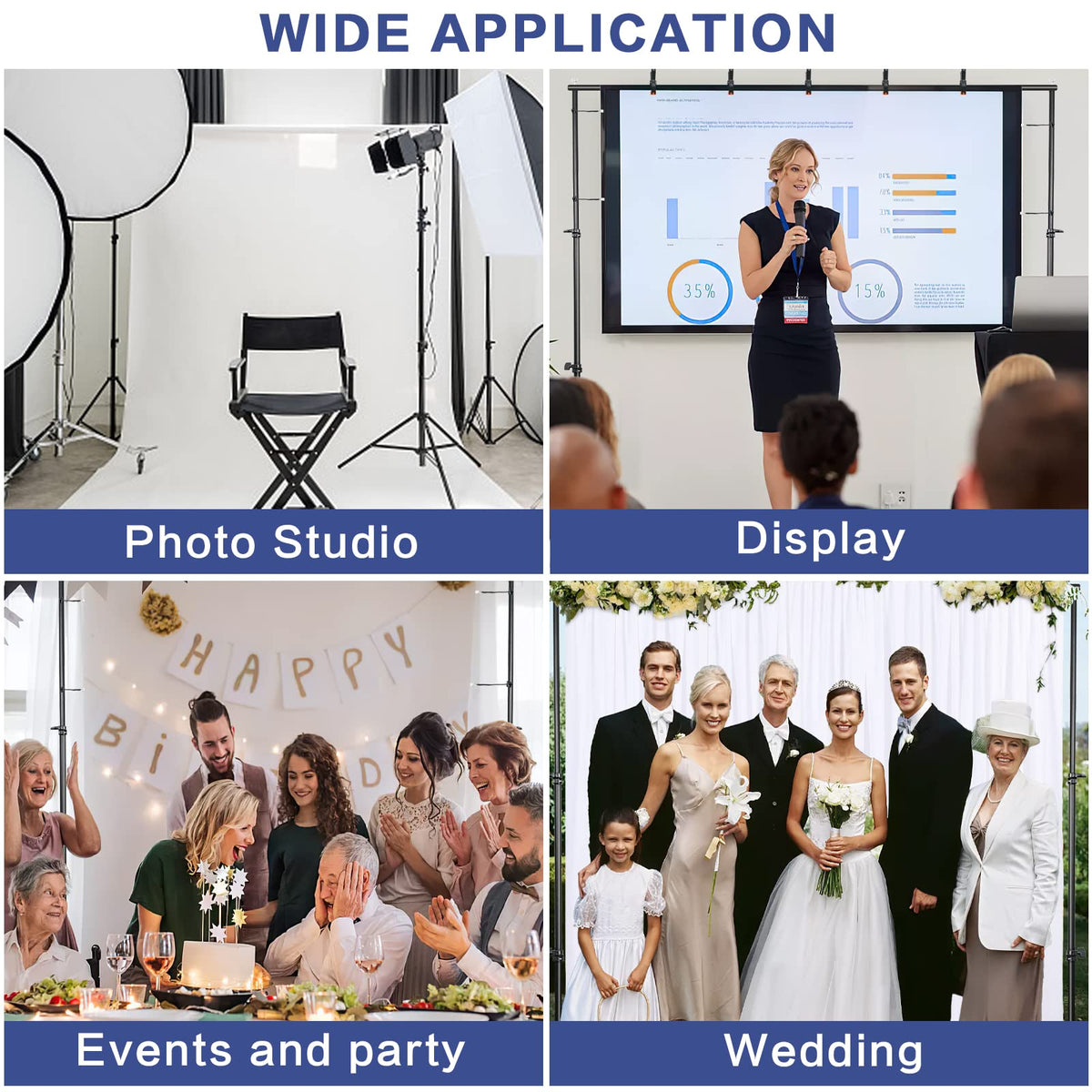 Adjustable Photo Backdrop Stand Kit with Carry Bag L420