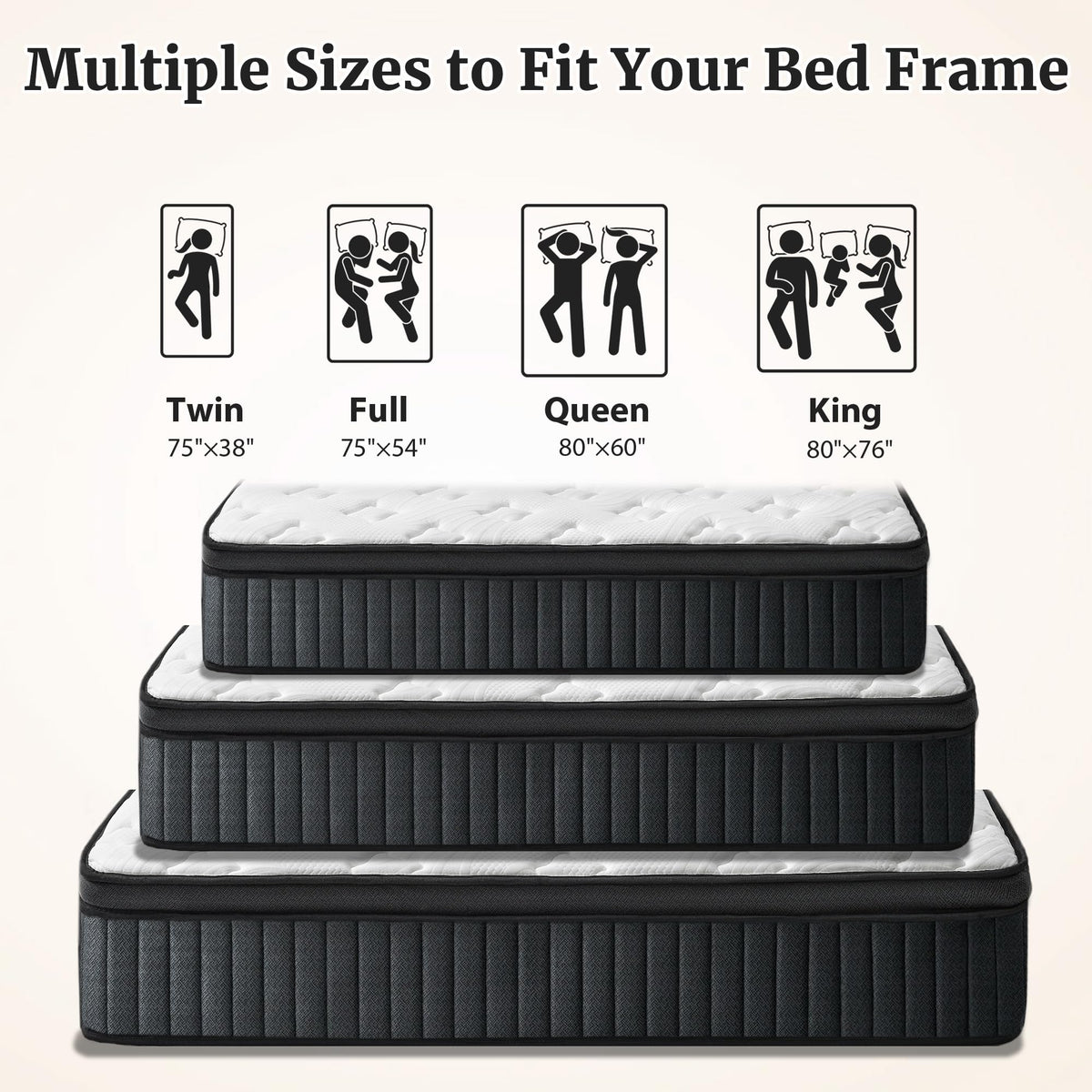 Full Size 12 Inch Firm Hybrid Memory Foam Mattress in a Box A25452