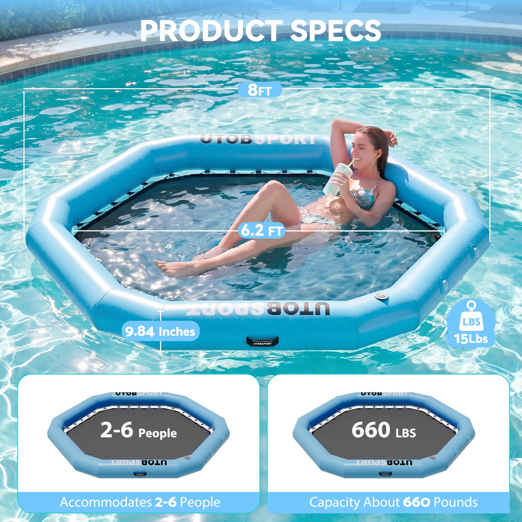Inflatable Water Hammock Floating Platform with Cupholder X13038