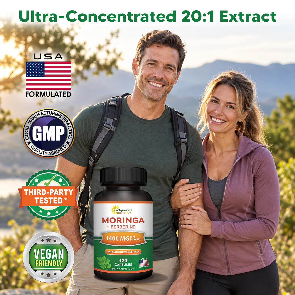 Moringa with Berberine Supplement 120 Capsules N3814