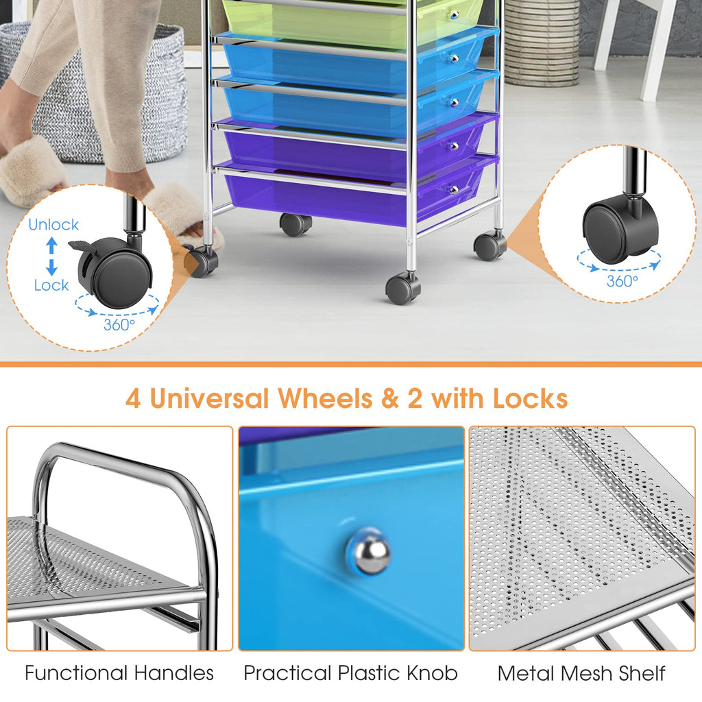 10 Drawer Rolling Storage Cart Organizer E79498