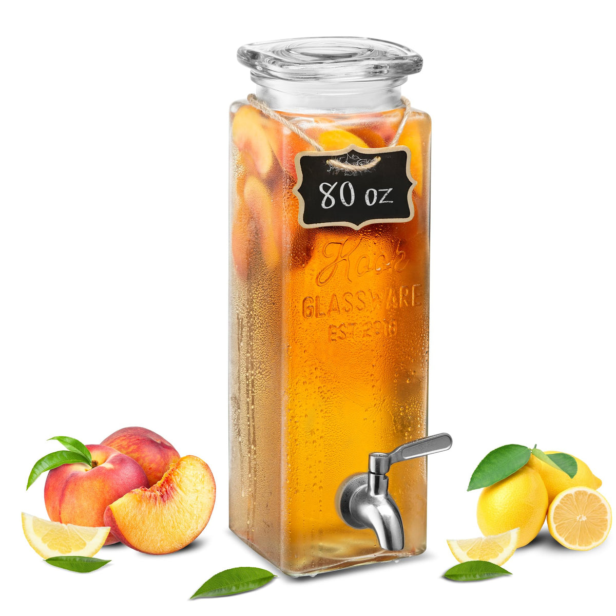 80 oz Glass Drink Dispenser with Spigot U214899