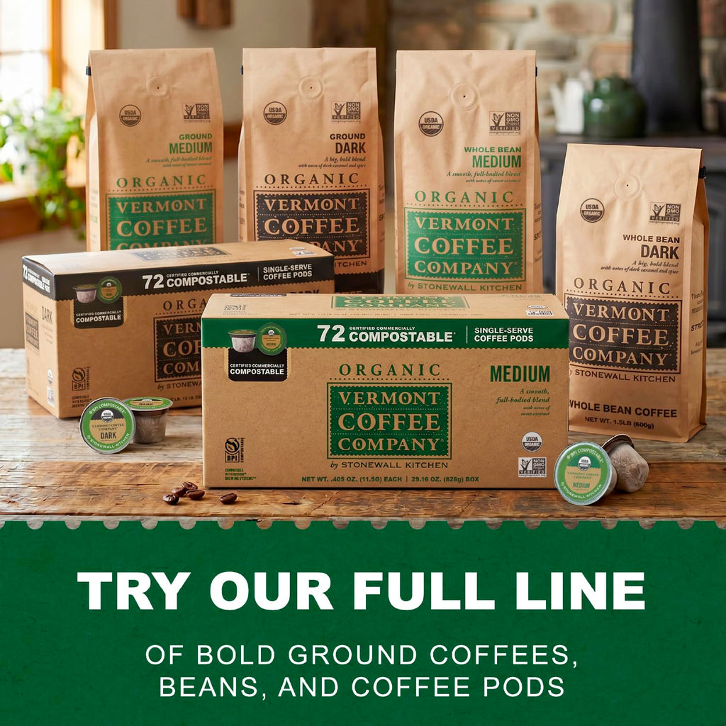 Organic Medium Roast Compostable Coffee Pods, 10CT W170140