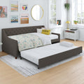 Grey Linen Twin over Twin Upholstered Daybed and Trundle C695491