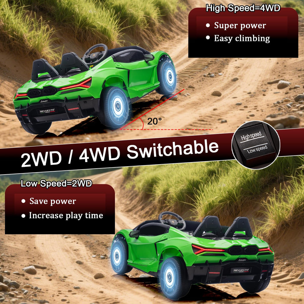 Green 24V 8Ah 2 Seater Ride On Car with Remote Control U8356