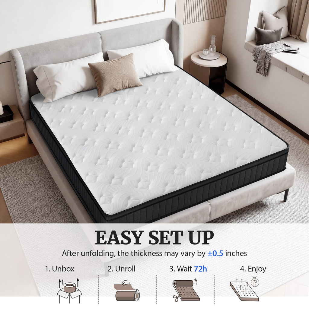 Full Size 12 Inch Firm Hybrid Memory Foam Mattress in a Box A25452