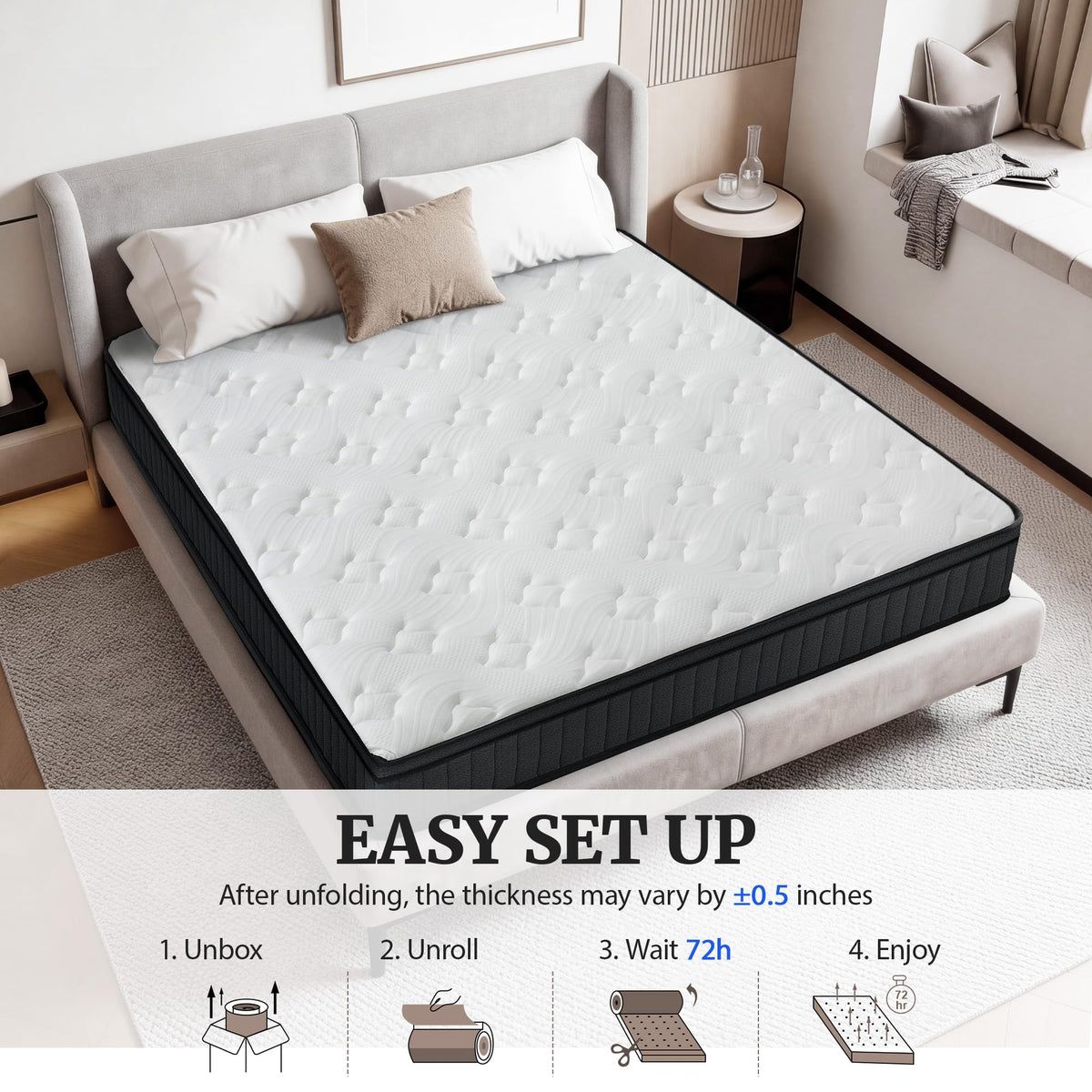 Full Size 12 Inch Firm Hybrid Memory Foam Mattress in a Box A25452