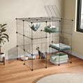 3-Tier Detachable Metal Wire Cat Cage Playpen Z2298