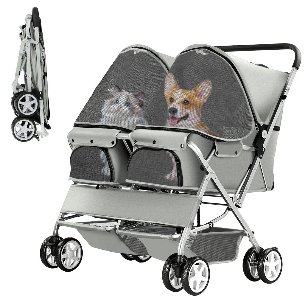 Gray Double Pet Stroller B426084