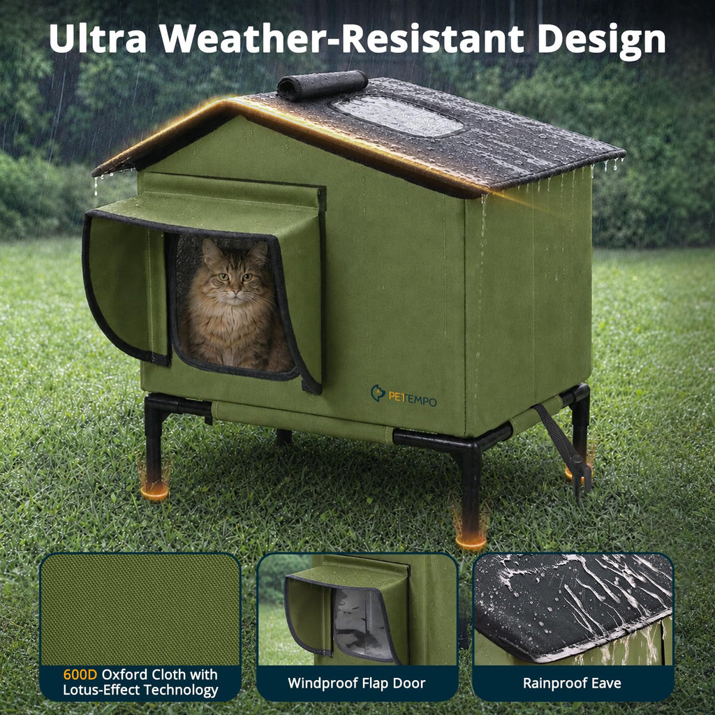 Weatherproof Insulated Outdoor Cat House J493012