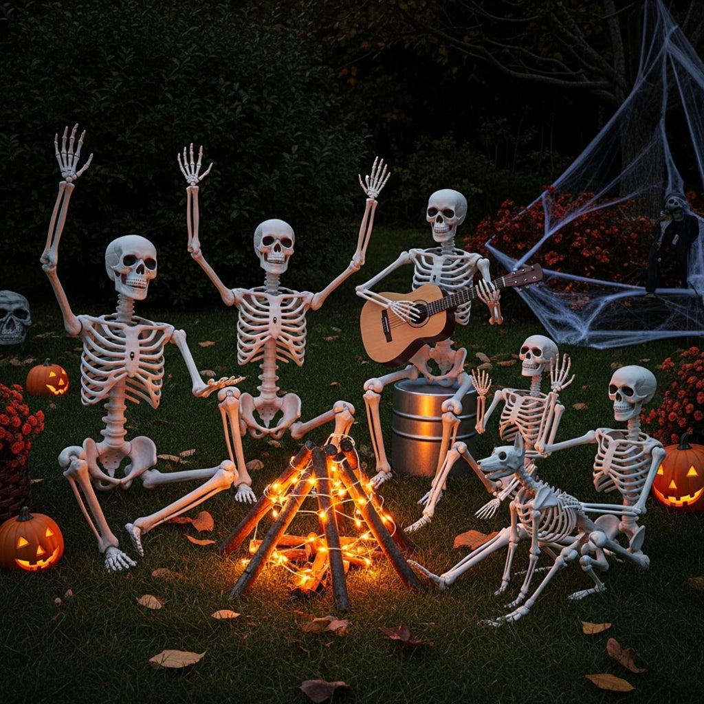 6 Pack Halloween Skeletons 3 5.4ft 3 3ft C791577