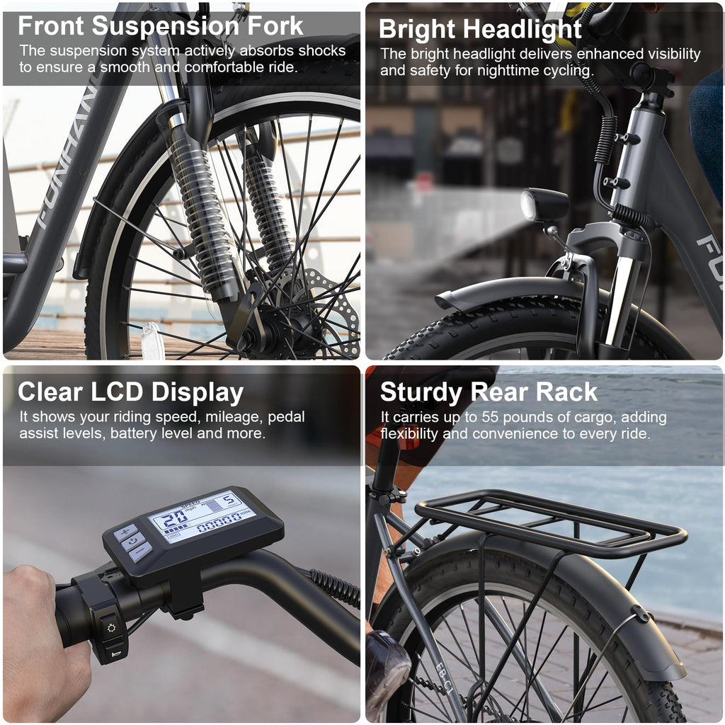 26" 1000W Electric Bike with 48V Battery, 7-Speed X51197