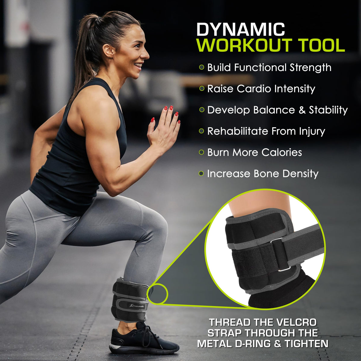Ankle Wrist Arm Leg Weights Set of 2 Adjustable Strap L58889