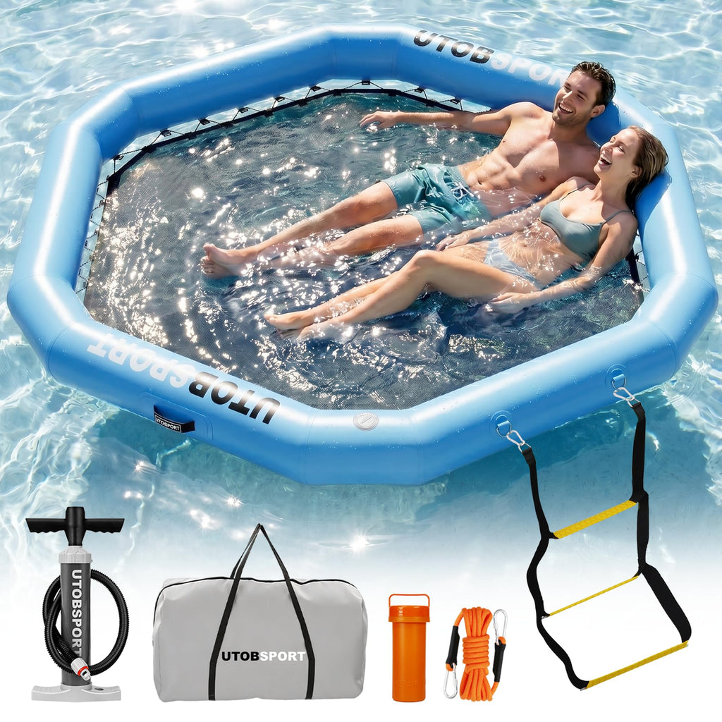 Inflatable Water Hammock Floating Platform with Cupholder X13038