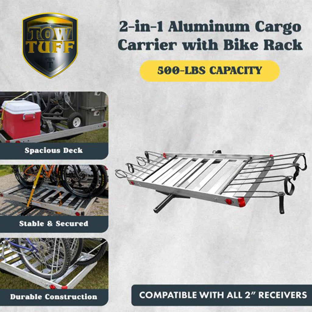 500 lb Aluminum 2-in-1 Hitch Cargo Carrier J6961