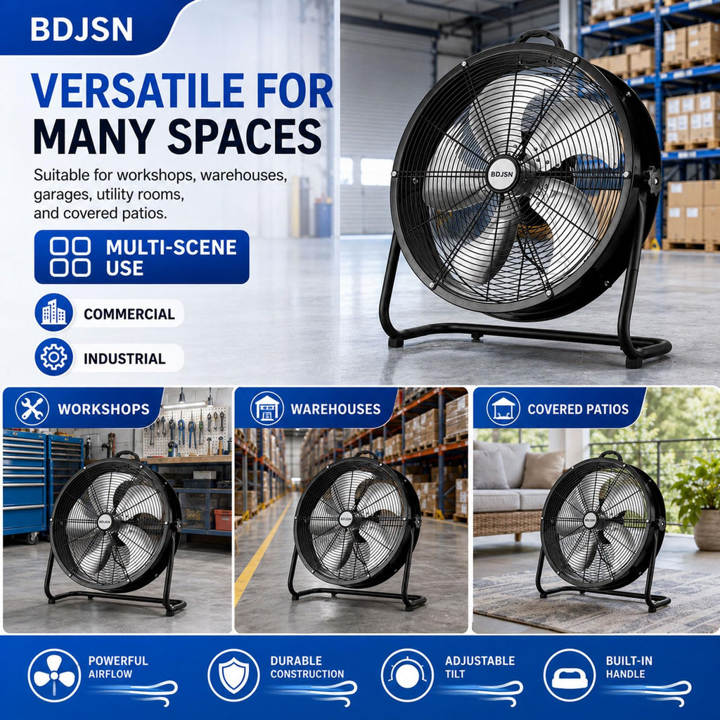 3-speed High Velocity Drum Fan with 5 Aluminium Blades T519009