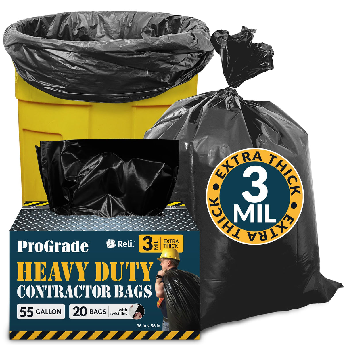 55 Gallon Heavy Duty Trash Bags N848309