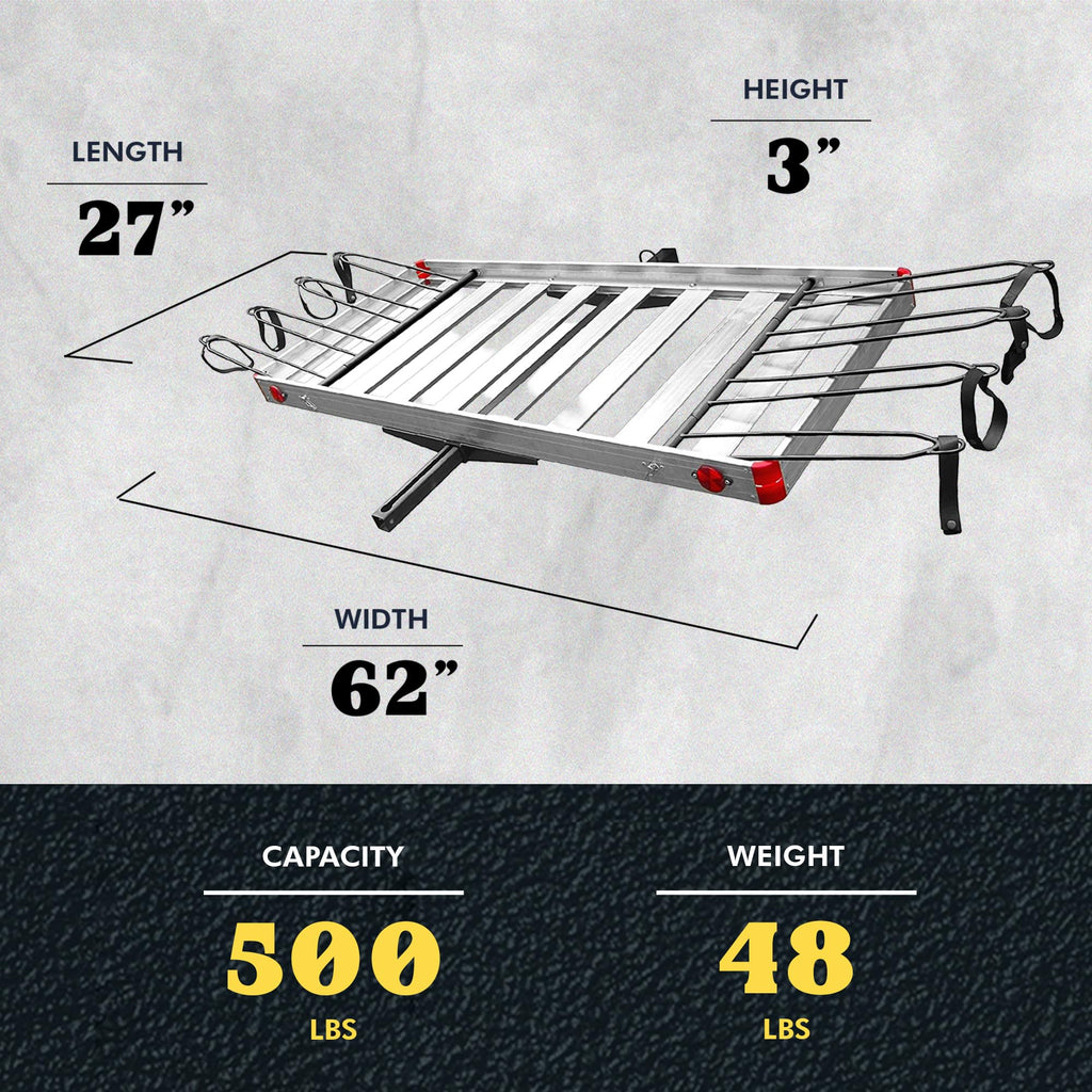 500 lb Aluminum 2-in-1 Hitch Cargo Carrier J6961