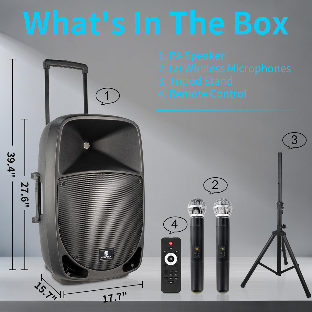 1600W 2-Way Rechargeable Powered PA Speaker System with Bluetooth C249365